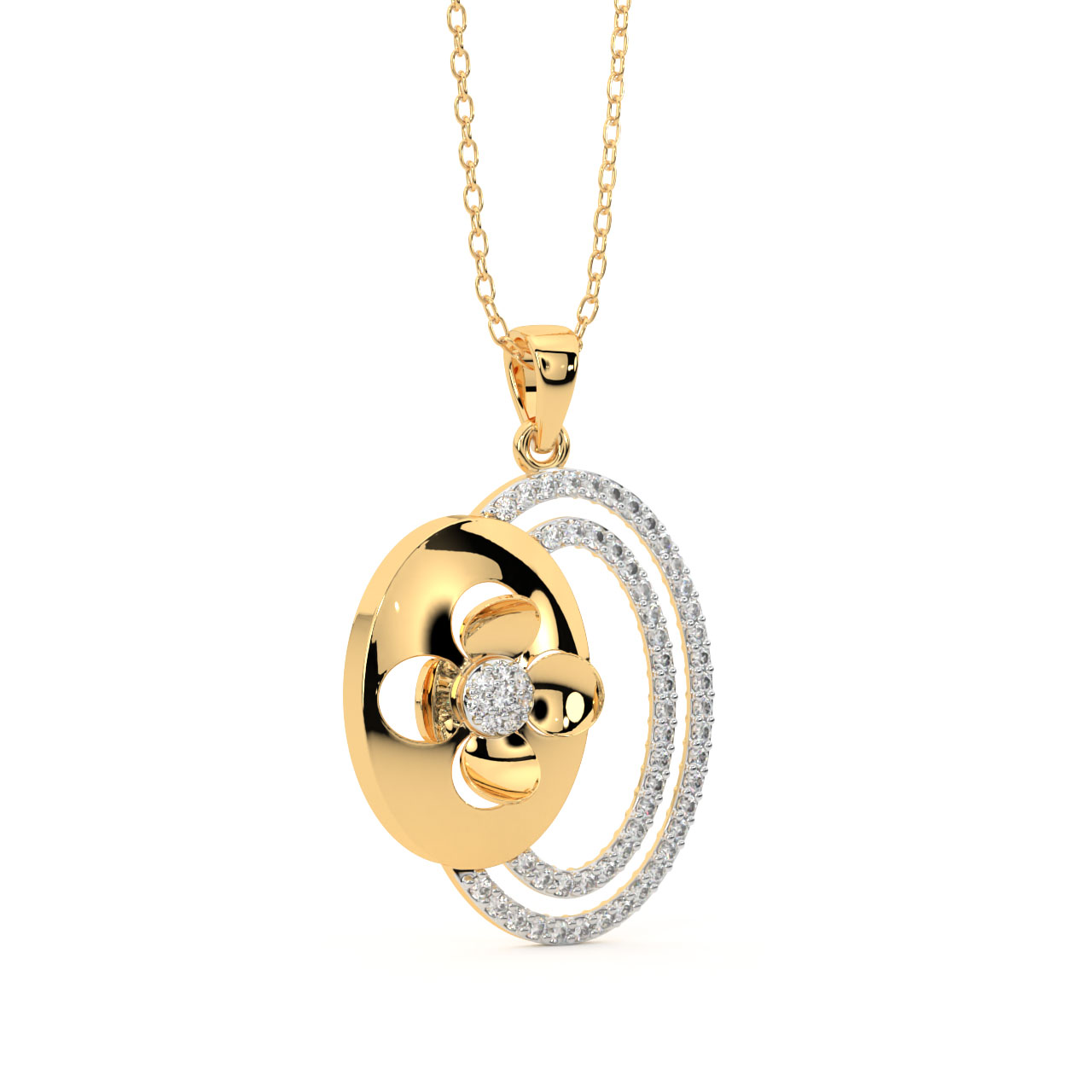 Jorian Round Diamond Office Wear Pendant