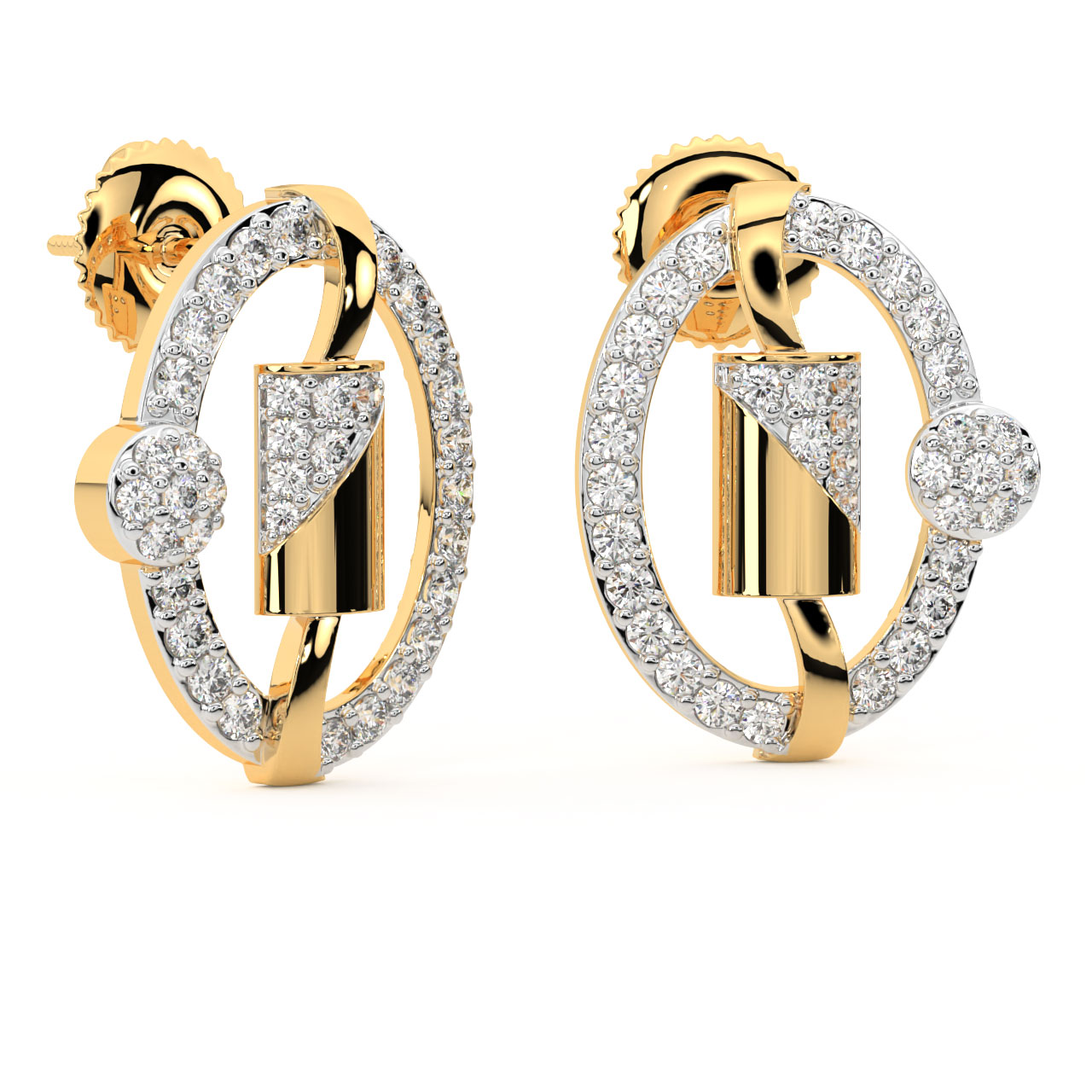Curissa Round Diamond Stud Earrings