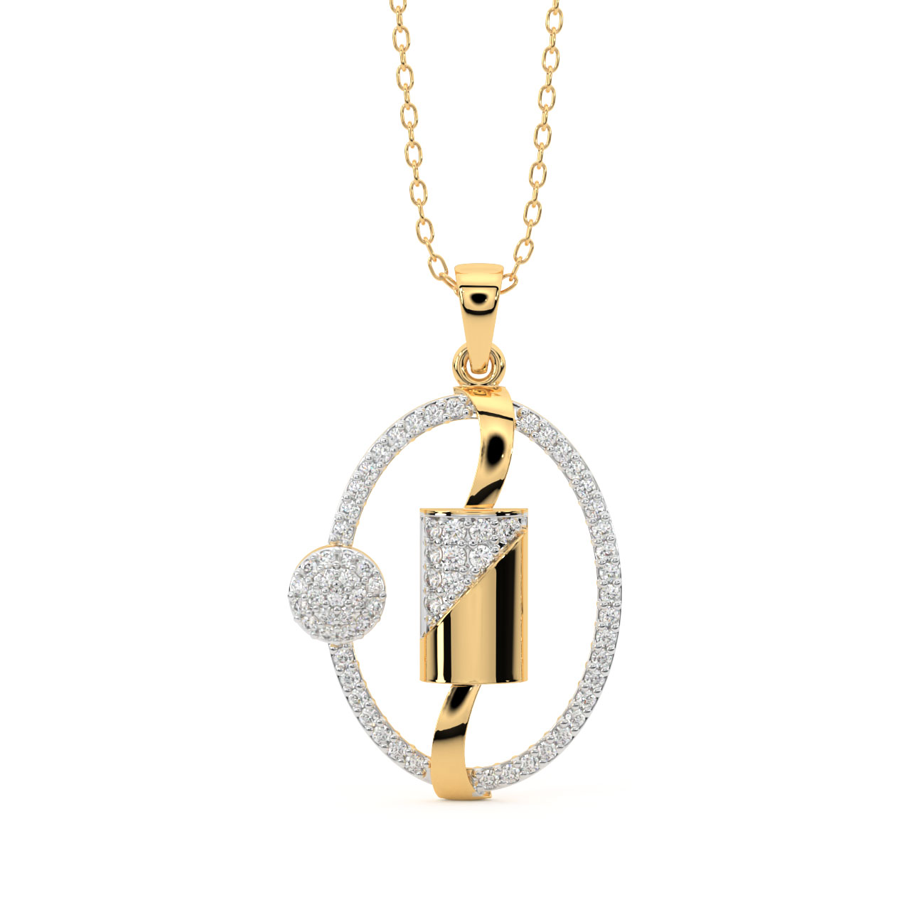 Kristian Round Diamond Office Wear Pendant