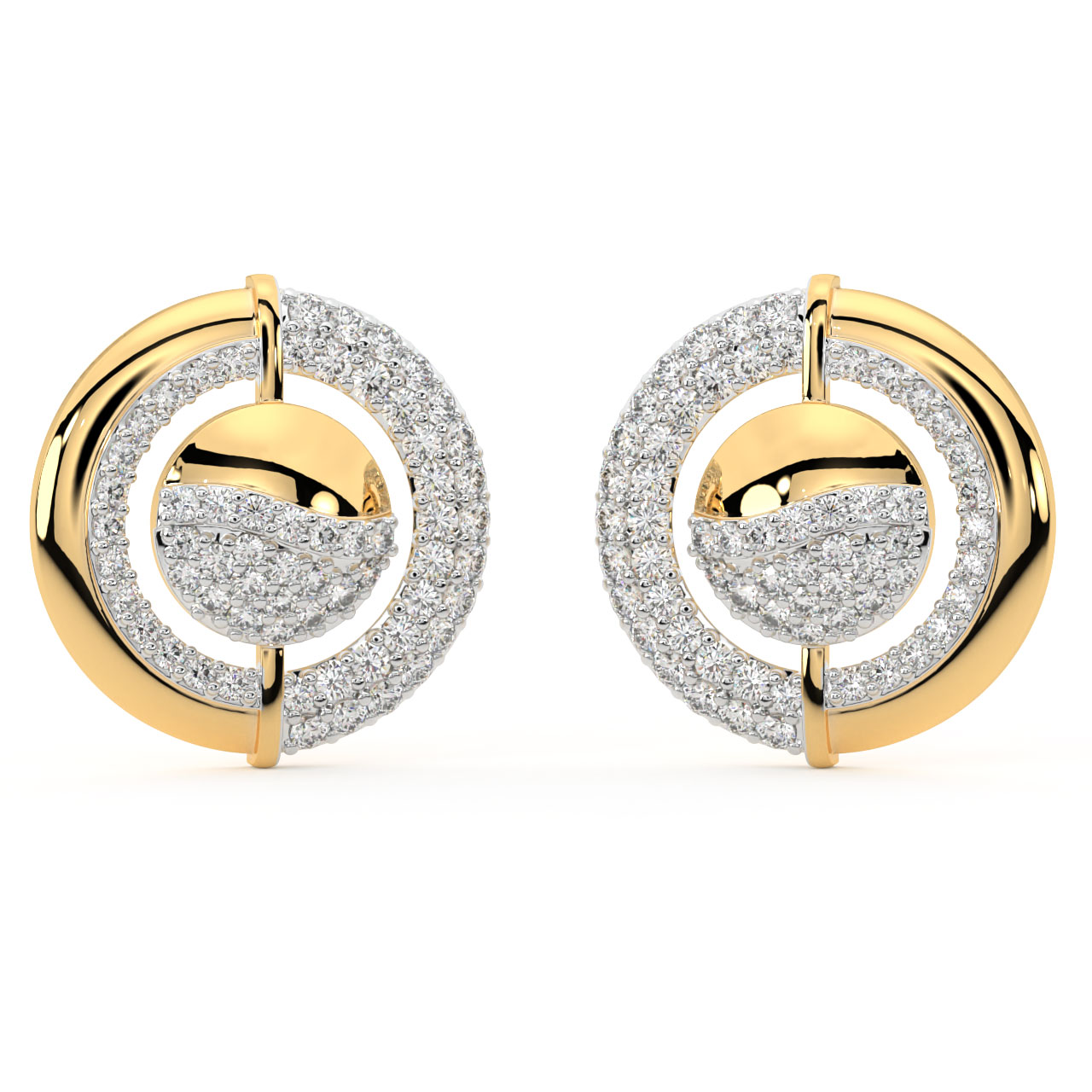 Dade Round Diamond Stud Earrings