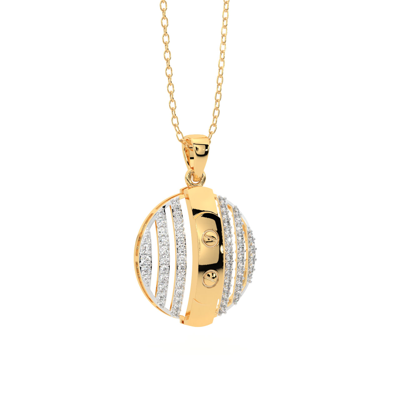 Faina Round Diamond Office Wear Pendant