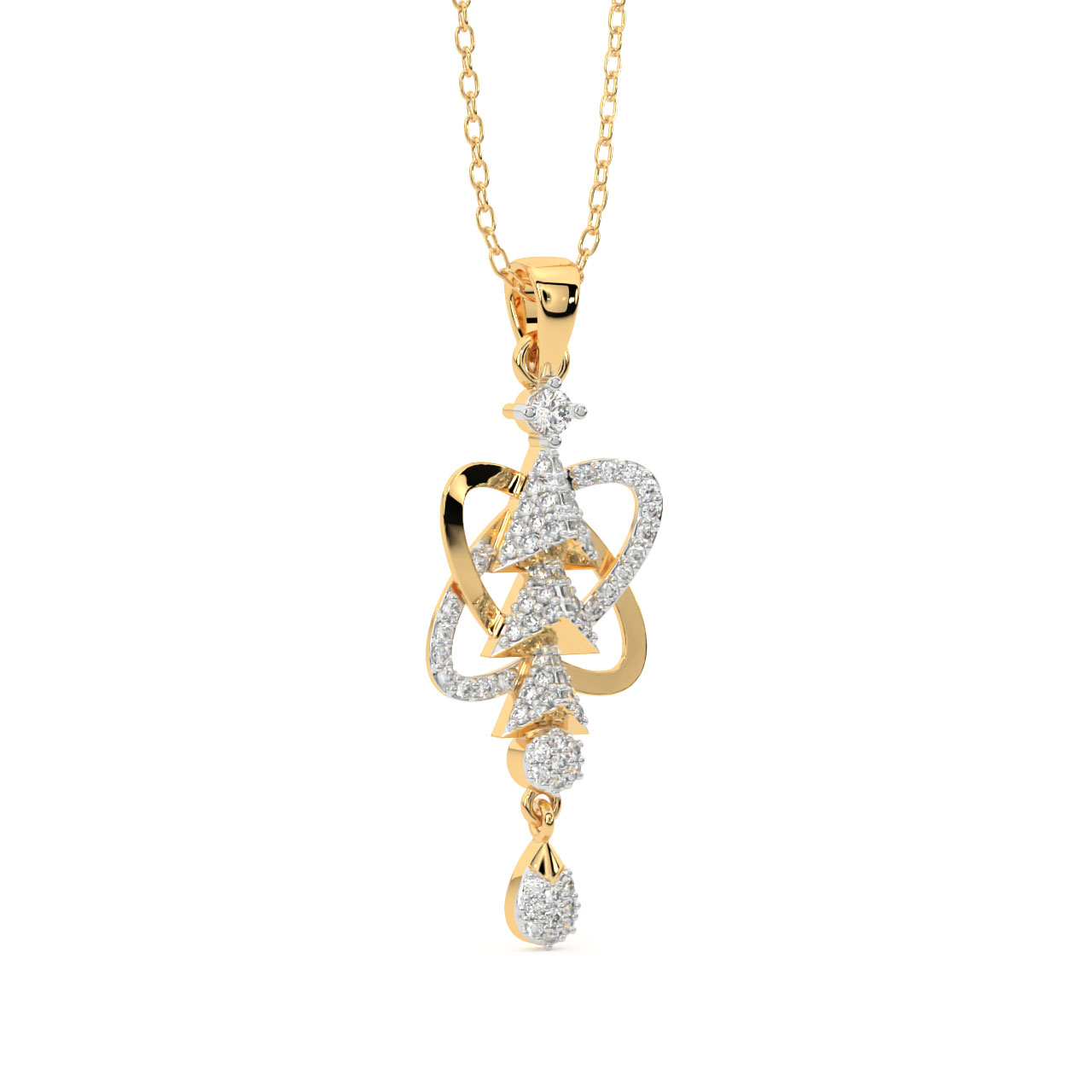 Iver Round Diamond Office Wear Pendant