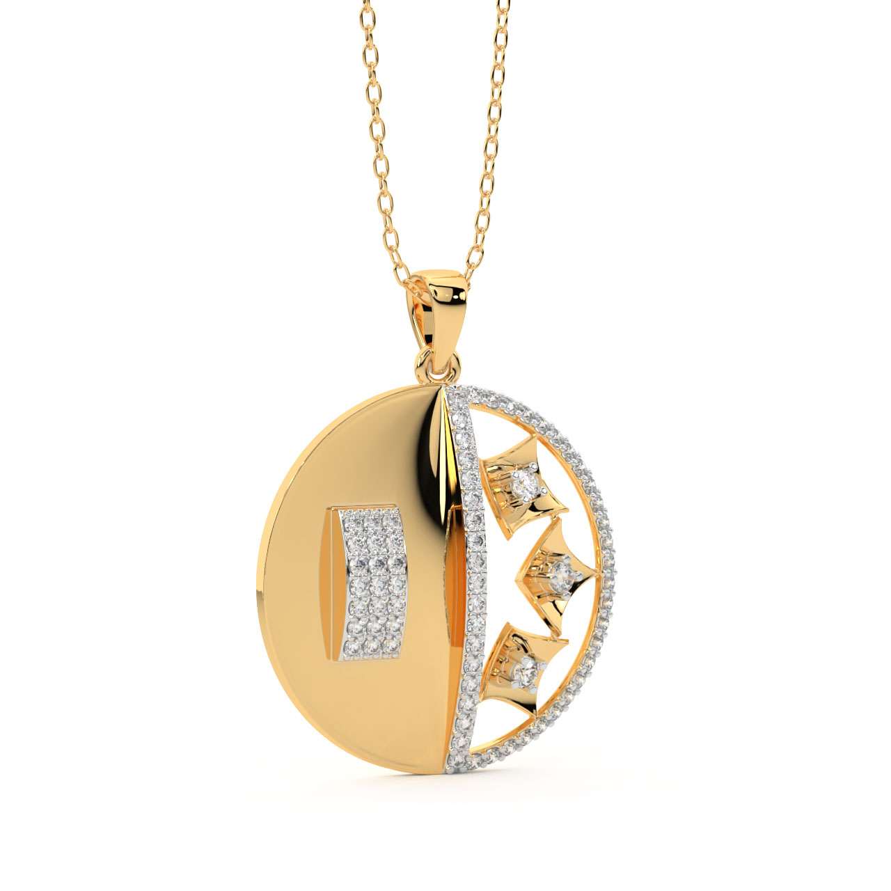 Runa Round Diamond Office Wear Pendant