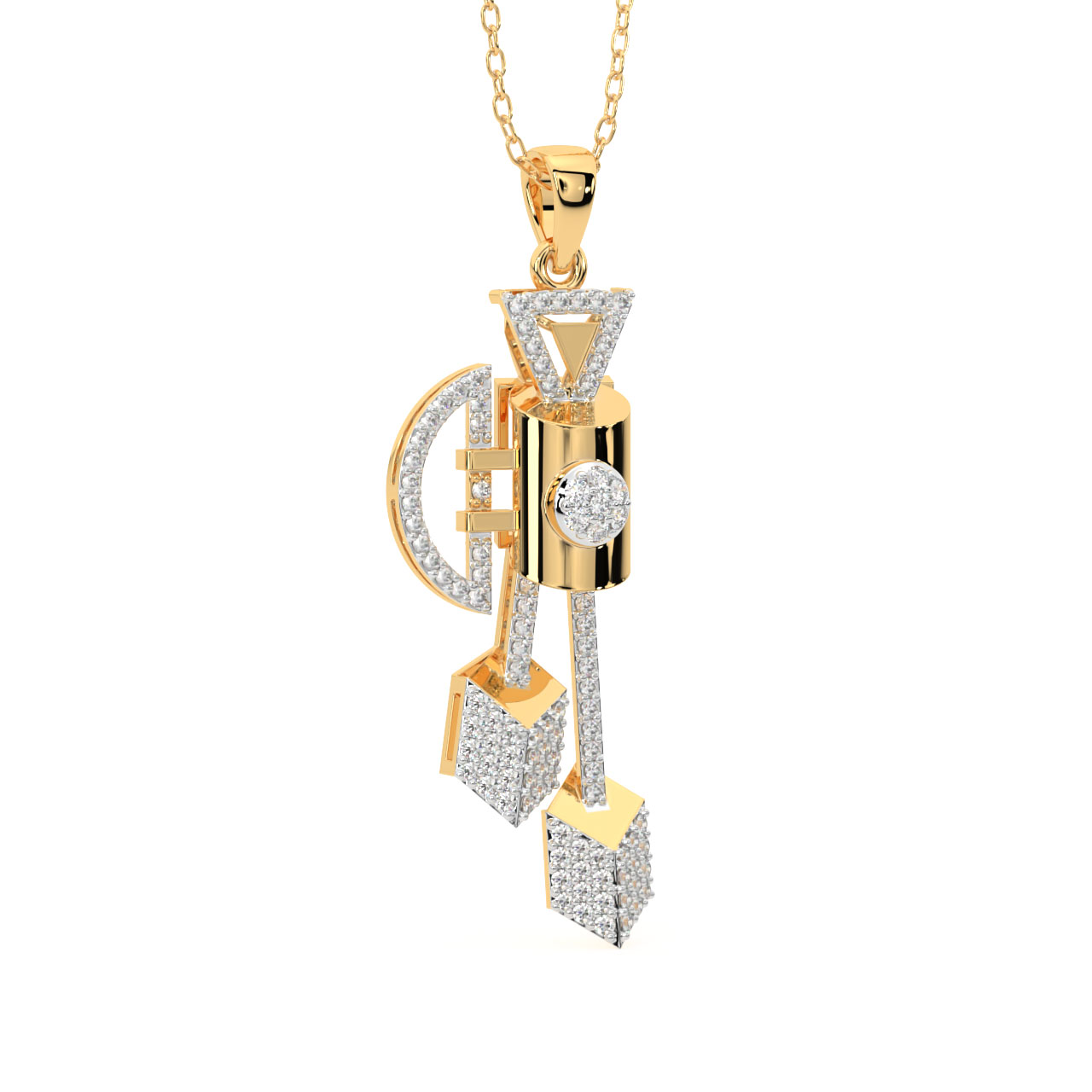 Sven Round Diamond Office Wear Pendant