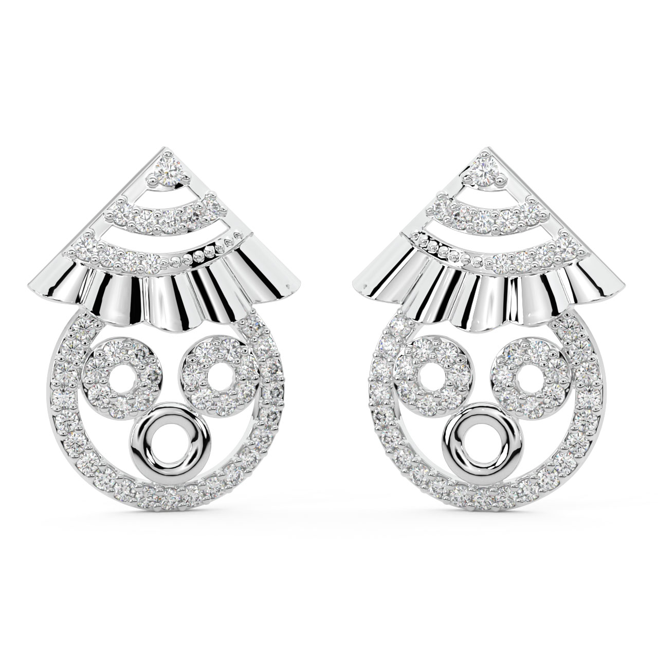 Tajsa Round Diamond Stud Earrings