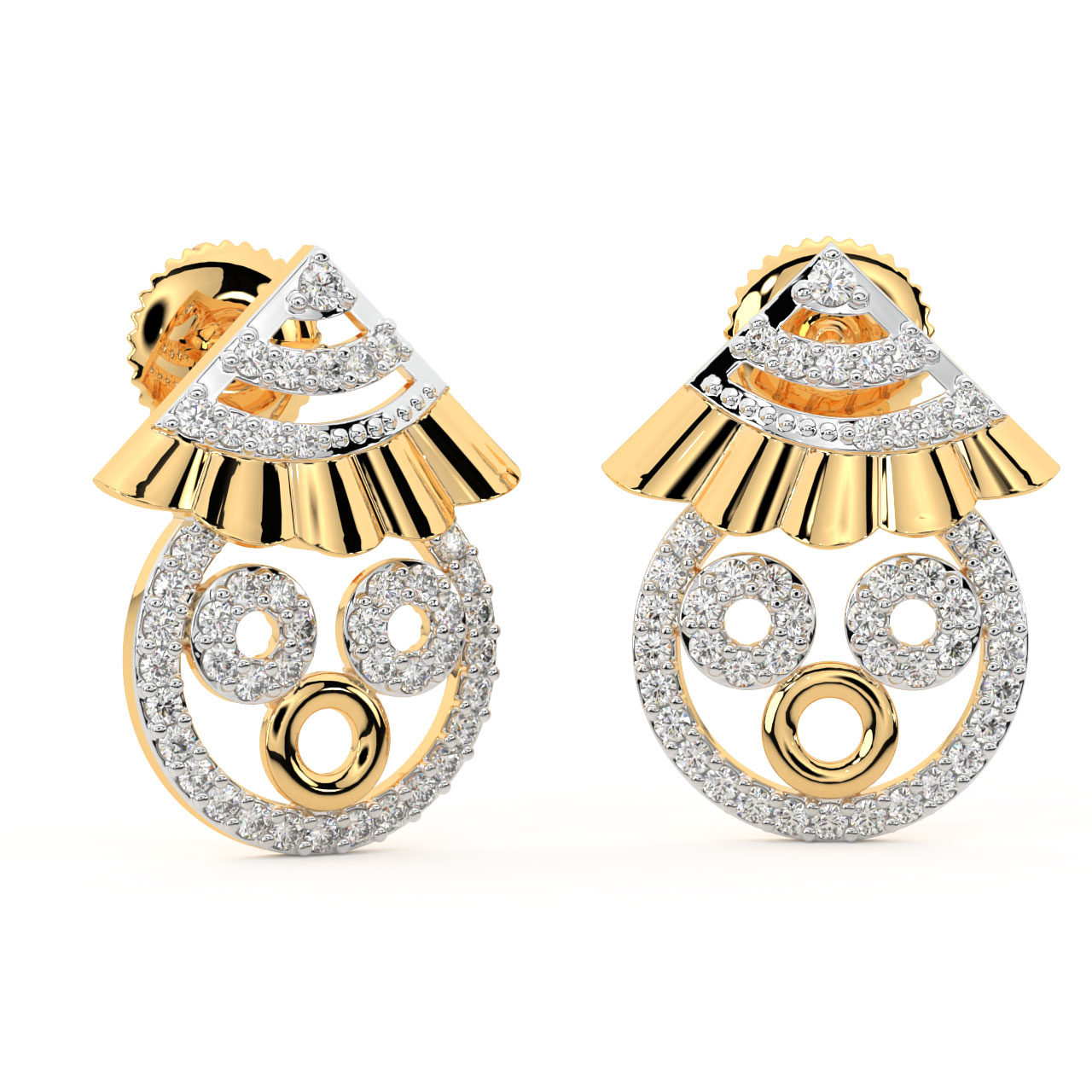 Tajsa Round Diamond Stud Earrings