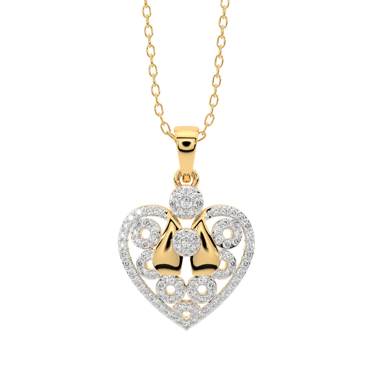 Abihu Diamond Heart Shaped Pendant