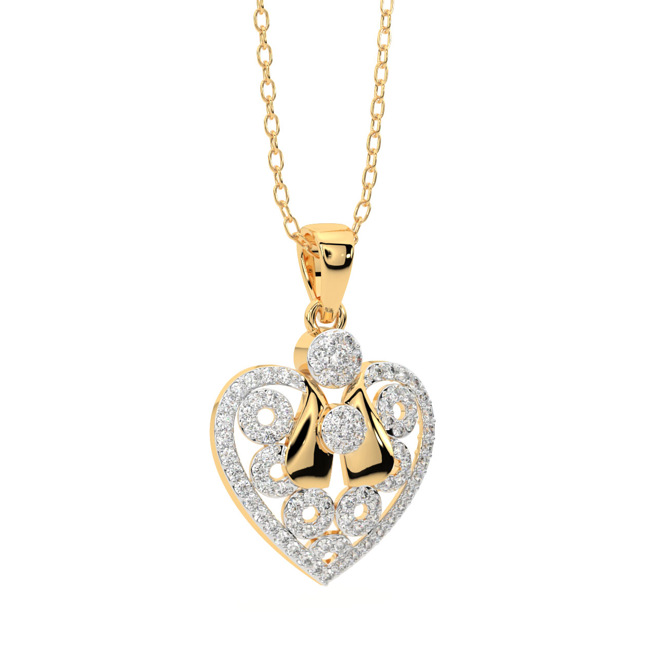 Abihu Diamond Heart Shaped Pendant