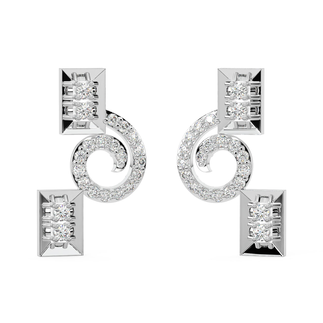 Martie Round Diamond Stud Earrings