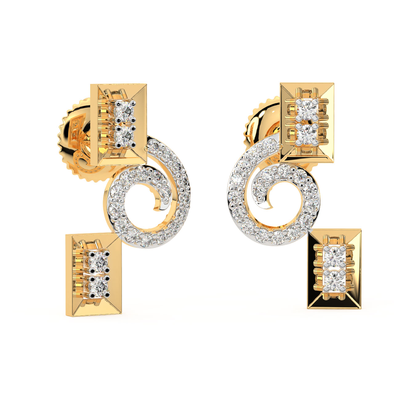 Martie Round Diamond Stud Earrings