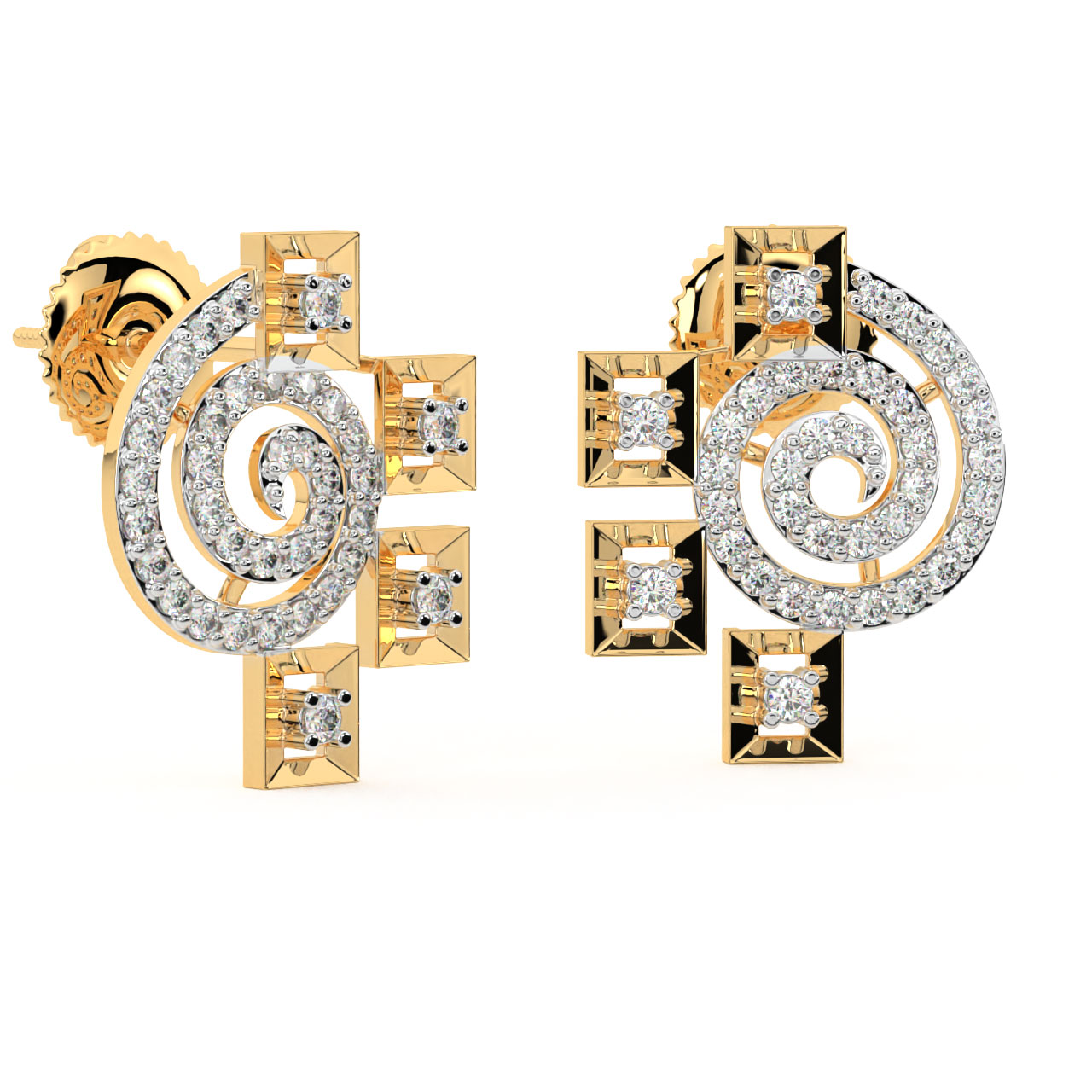 Jagur Round Diamond Stud Earrings