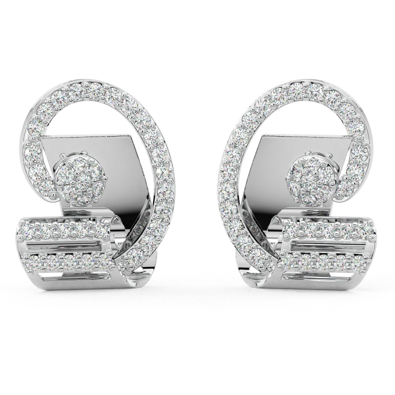 Yaravi Round Diamond Stud Earrings