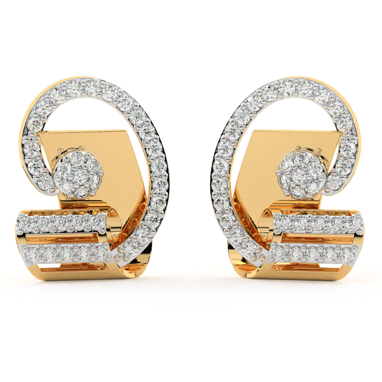 Yaravi Round Diamond Stud Earrings