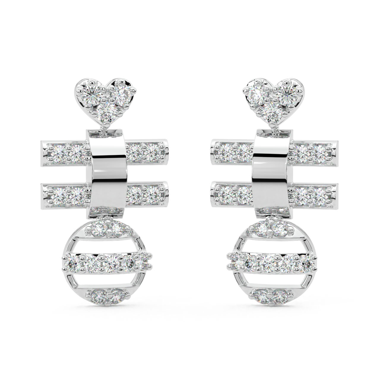 Acton Round Diamond Stud Earrings