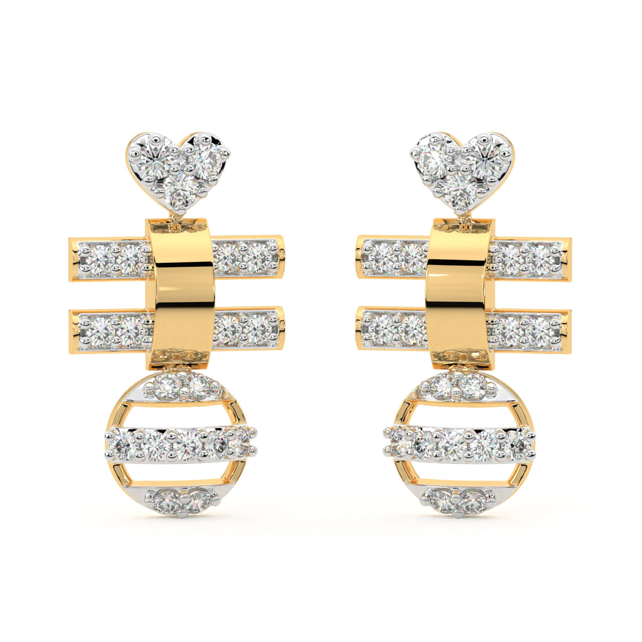 Acton Round Diamond Stud Earrings