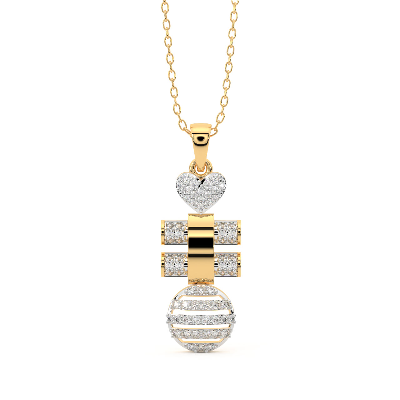 Tamar Round Diamond Office Wear Pendant