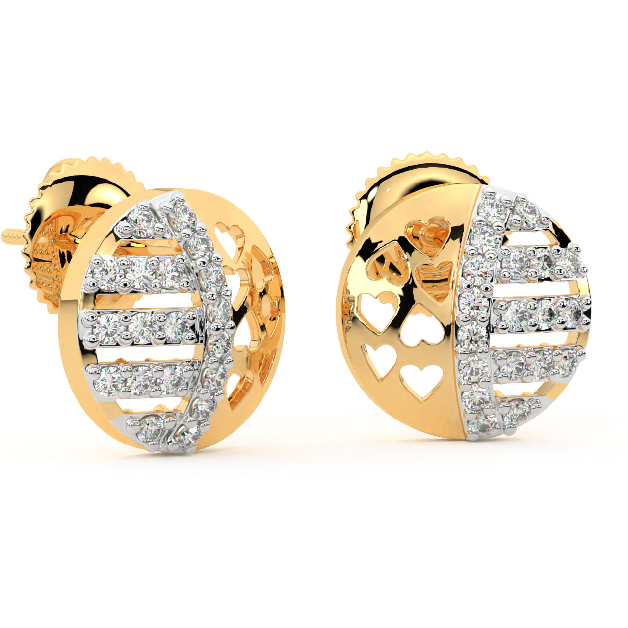 Myron Round Diamond Stud Earrings