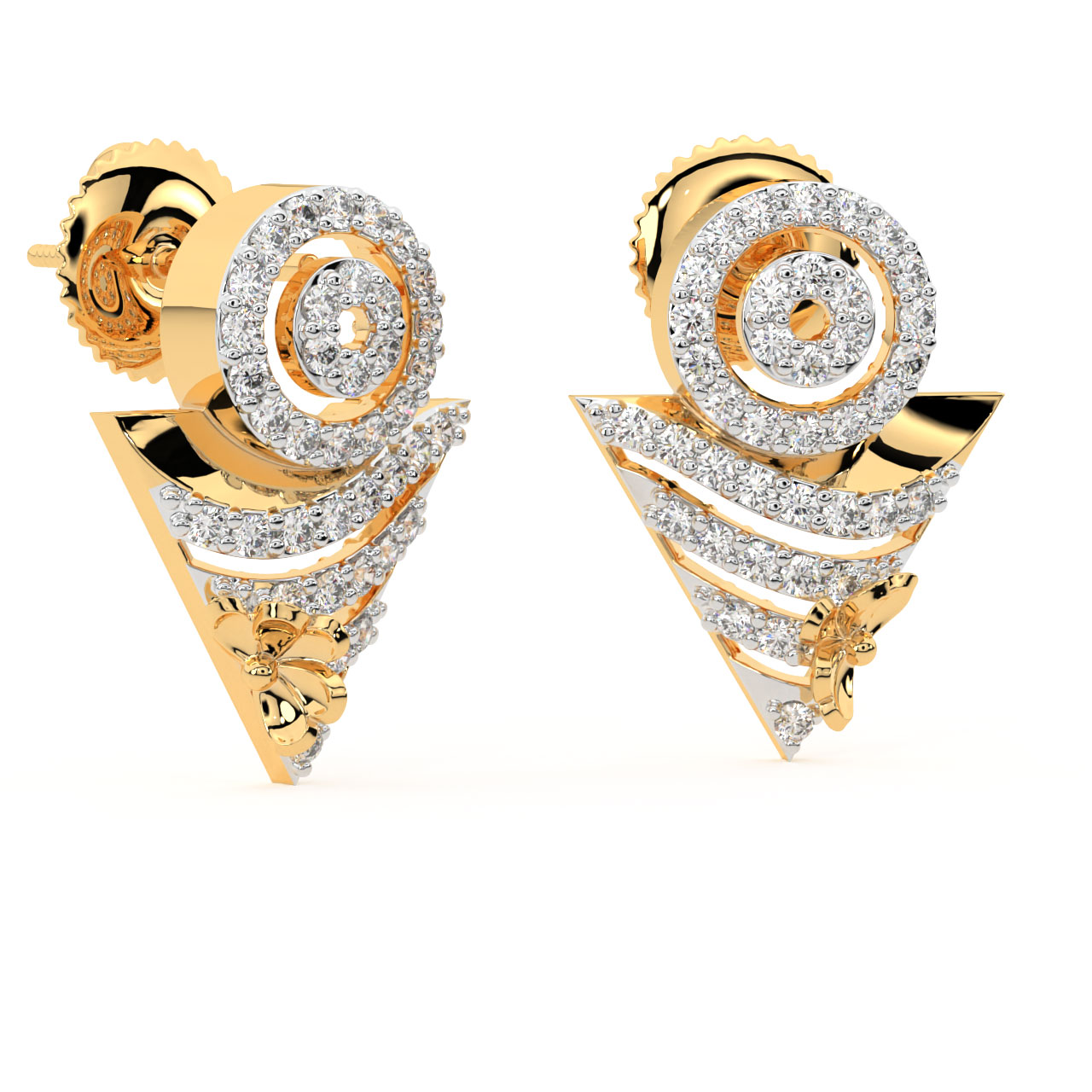 Aneya Round Diamond Stud Earrings