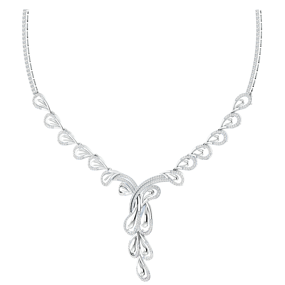 Rabiya Trickle Design Diamond Necklace