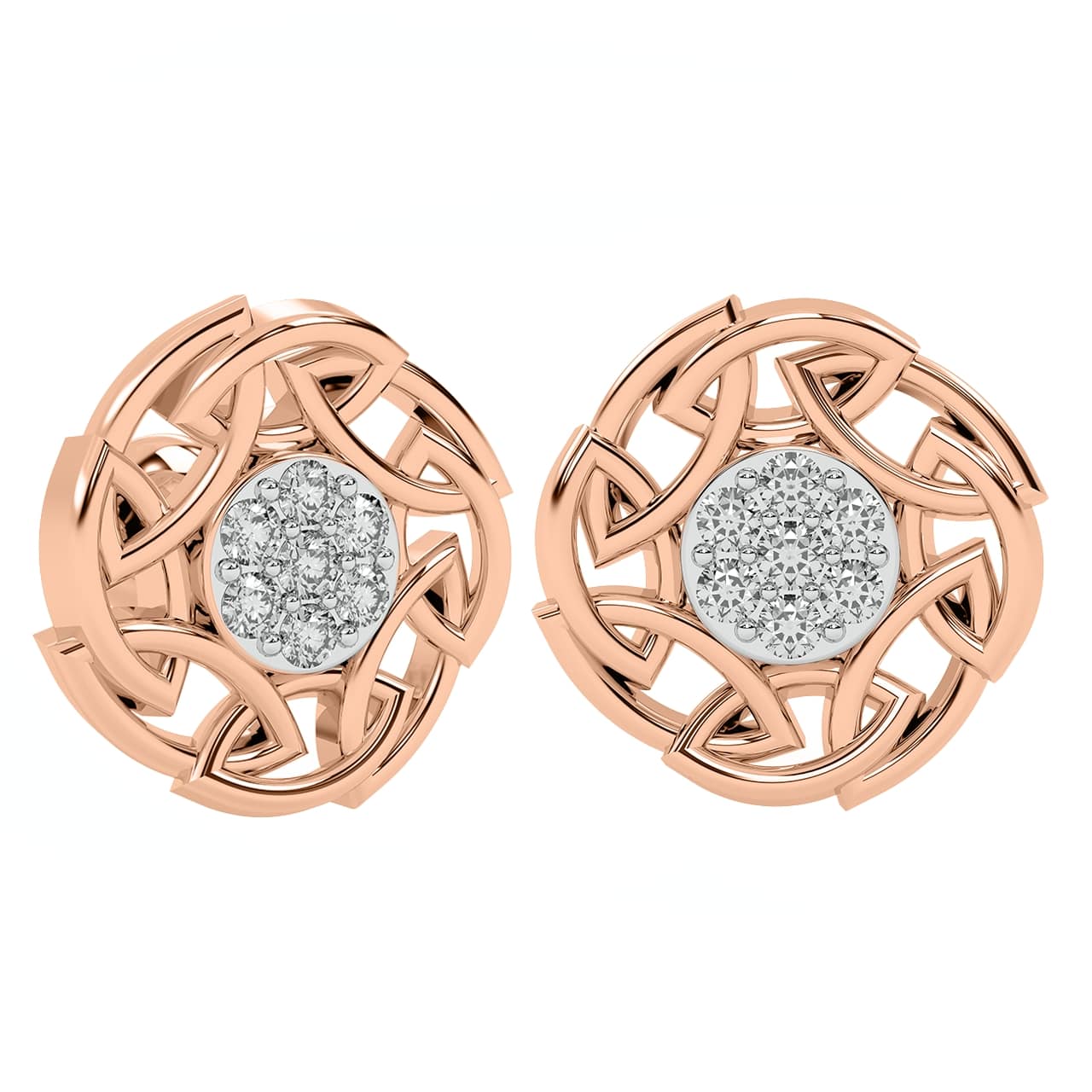 A Late Bloomer Diamond Studded Round Earring