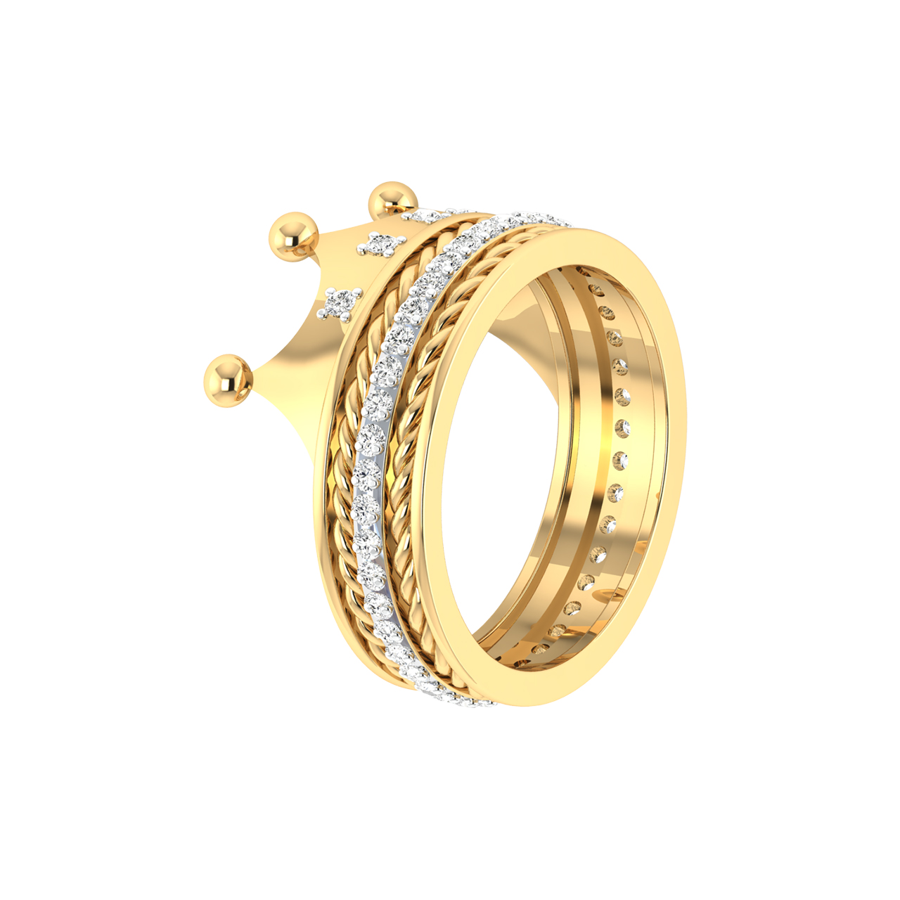 King Queen Couple Ring Fashionable 18k Gold plated Stainless - Temu