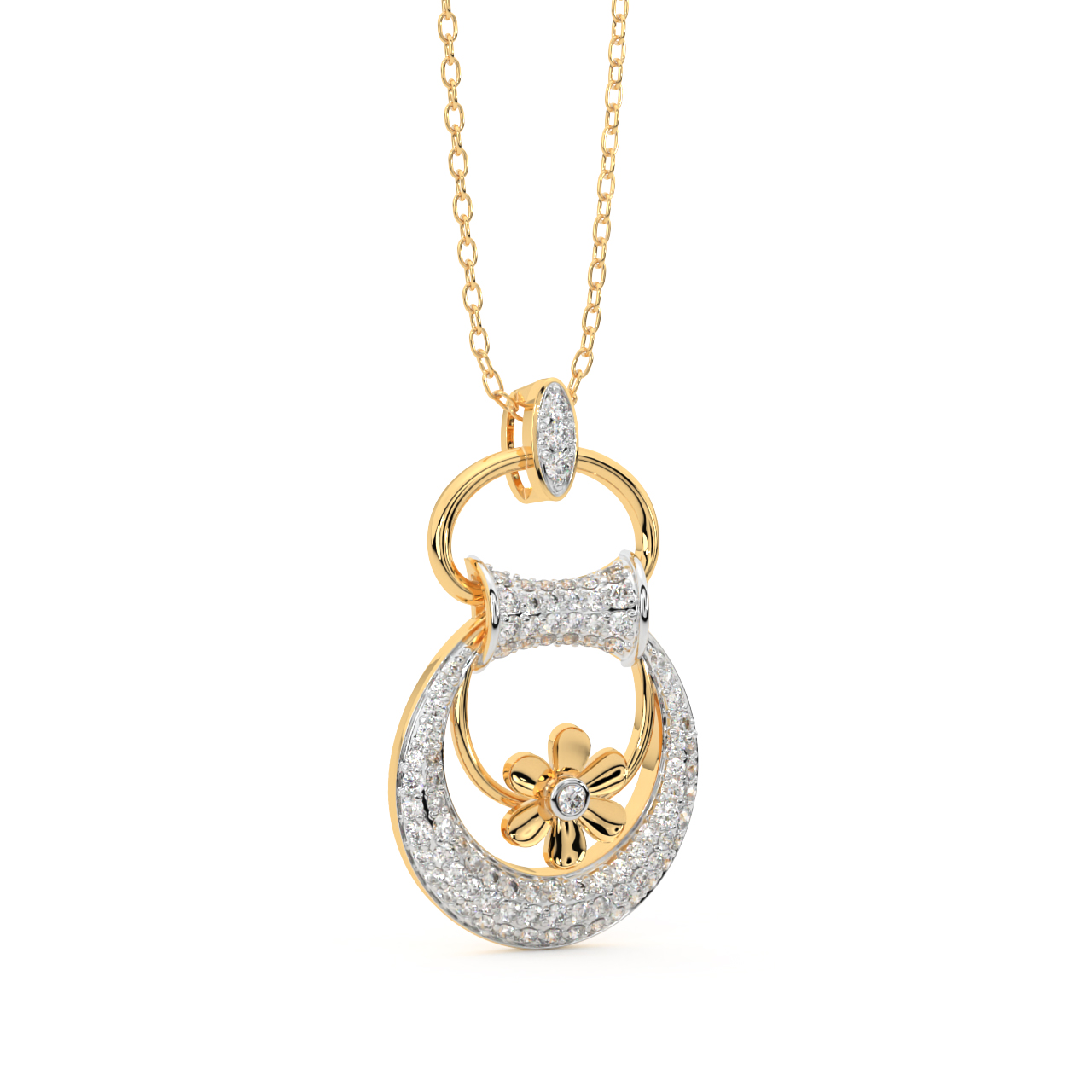 The Spherical Flower Diamond Pendant