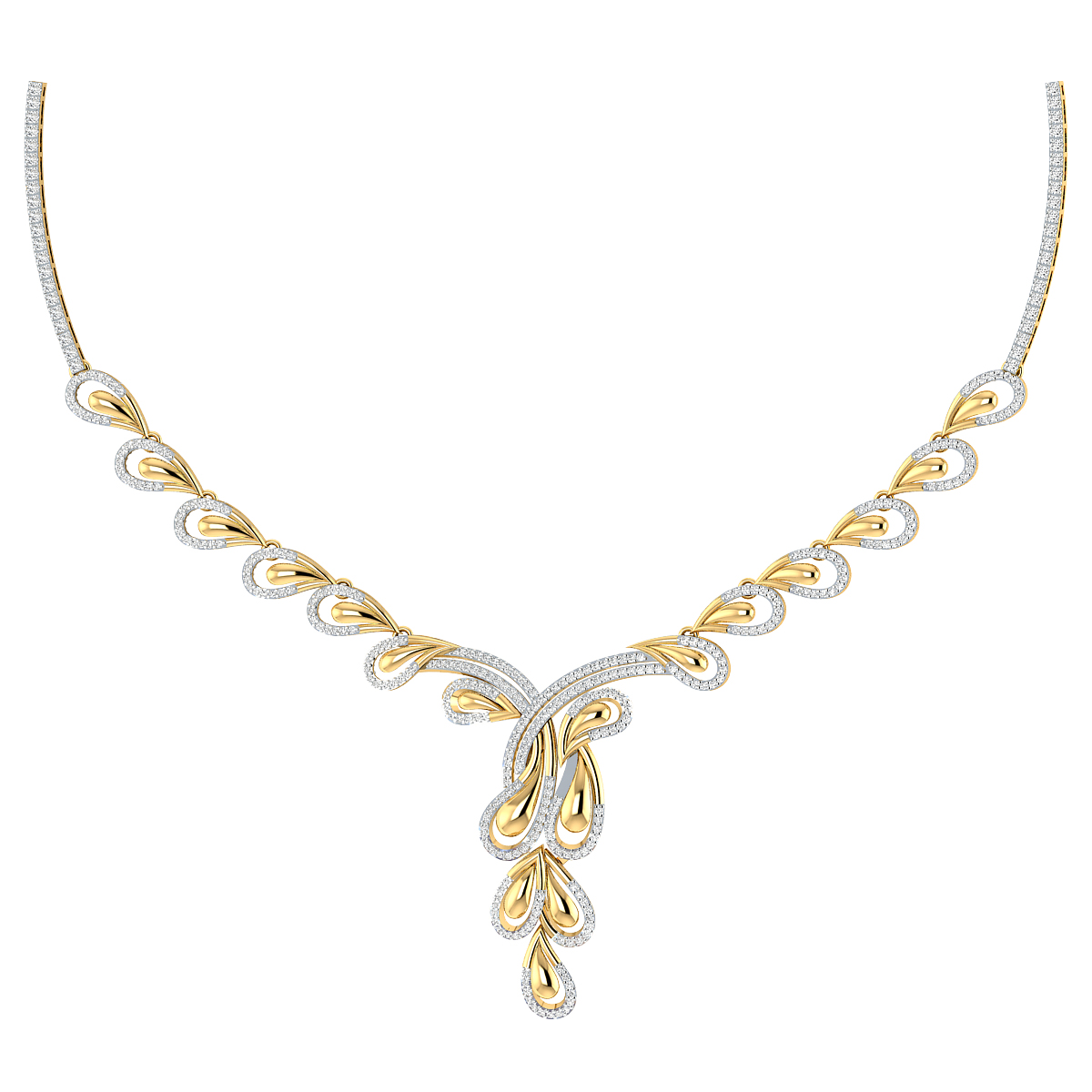 Rabiya Trickle Design Diamond Necklace