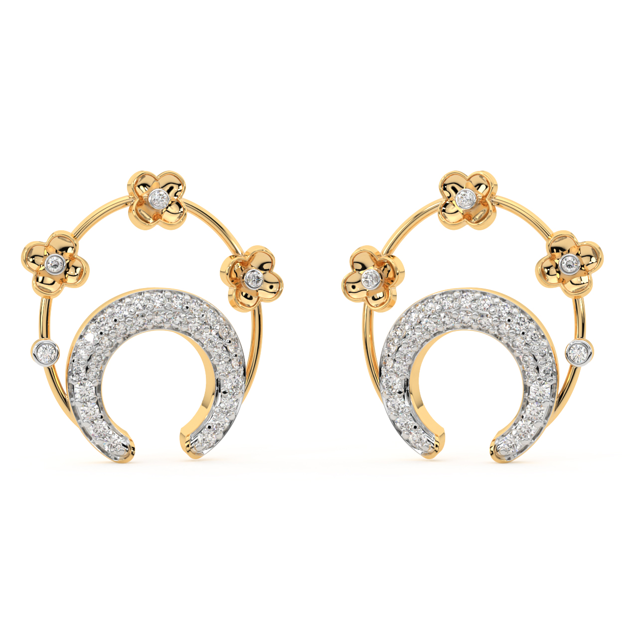 The Half Wreath Diamond Stud Earrings