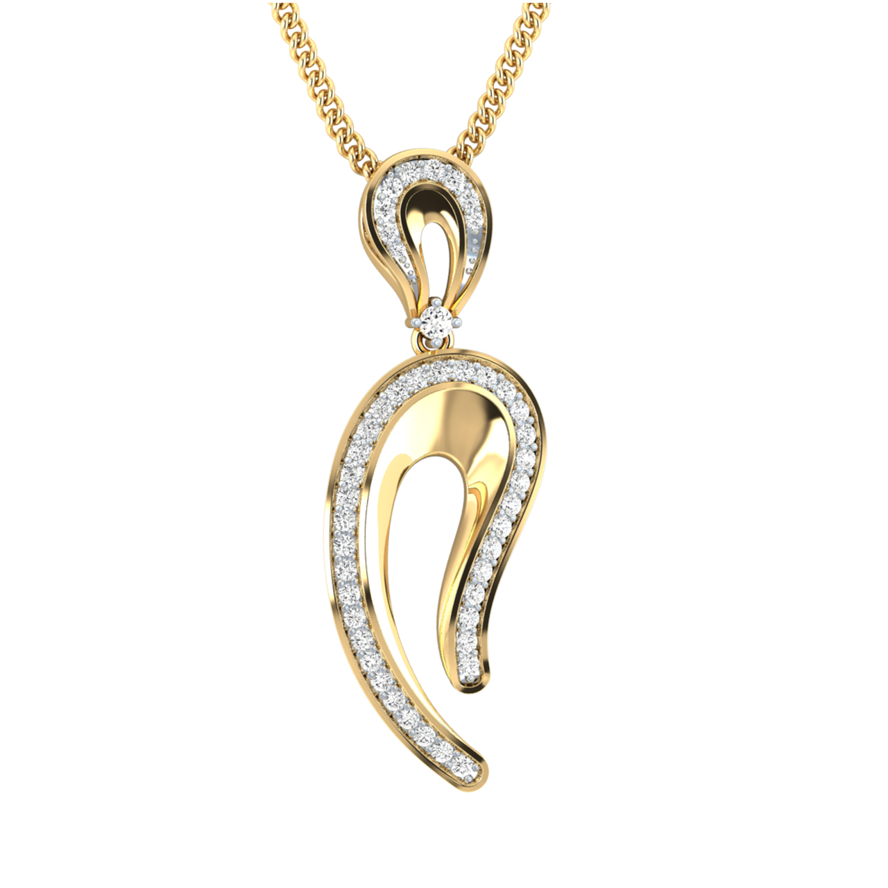 Ajat Round Diamond Office Wear Pendant