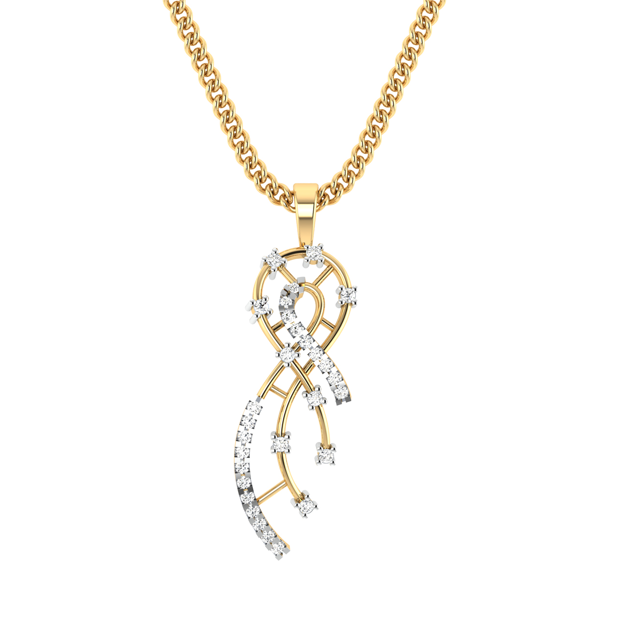 Melker Round Diamond Office Wear Pendant