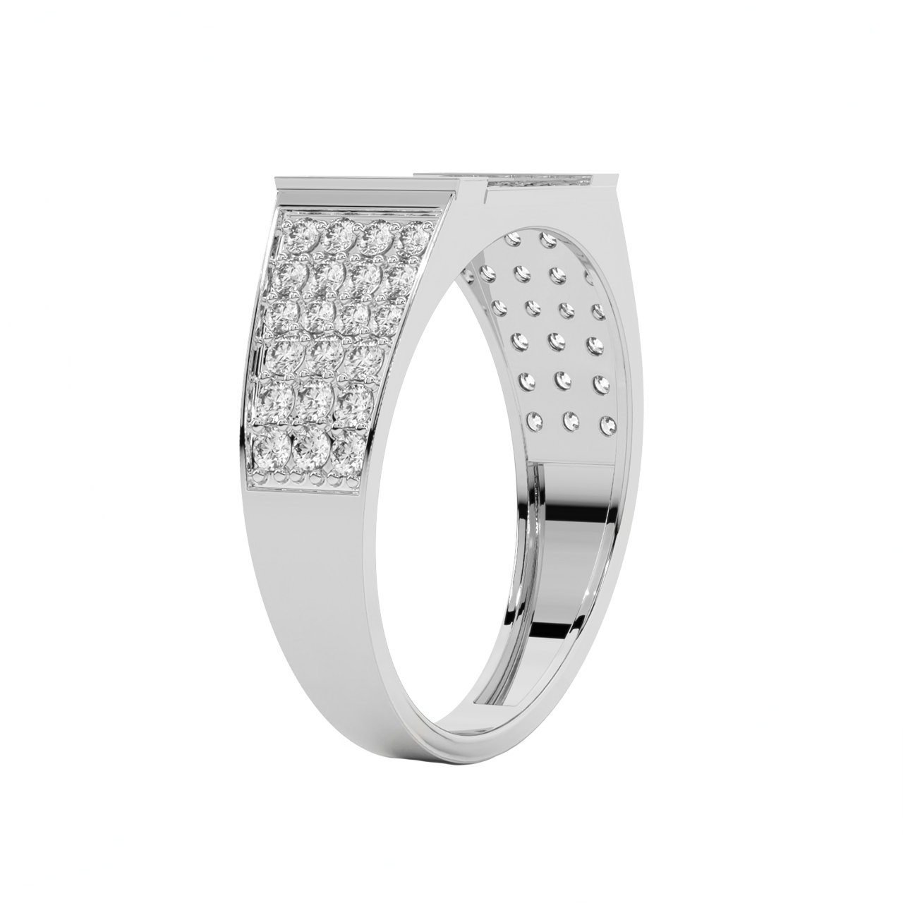 Overlap Diamond Engagement Ring For Men