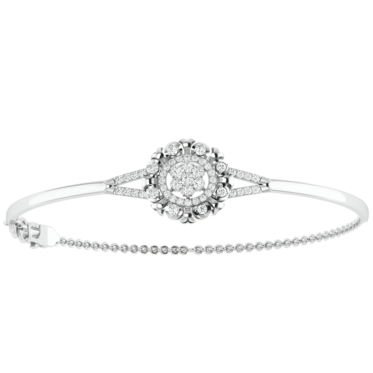 Floral Design Diamond Bracelet For Her