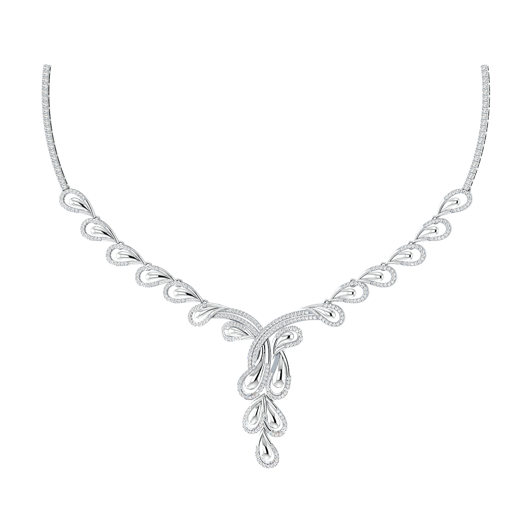 Rabiya Trickle Design Diamond Necklace