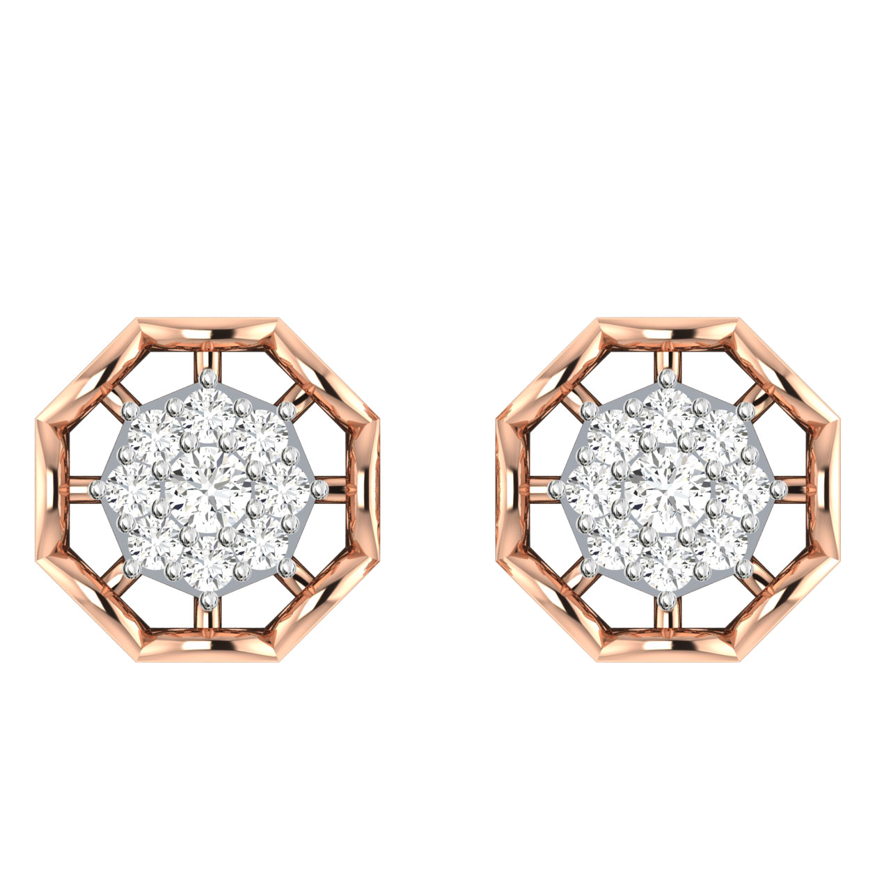 Elena Round Diamond Stud Earring