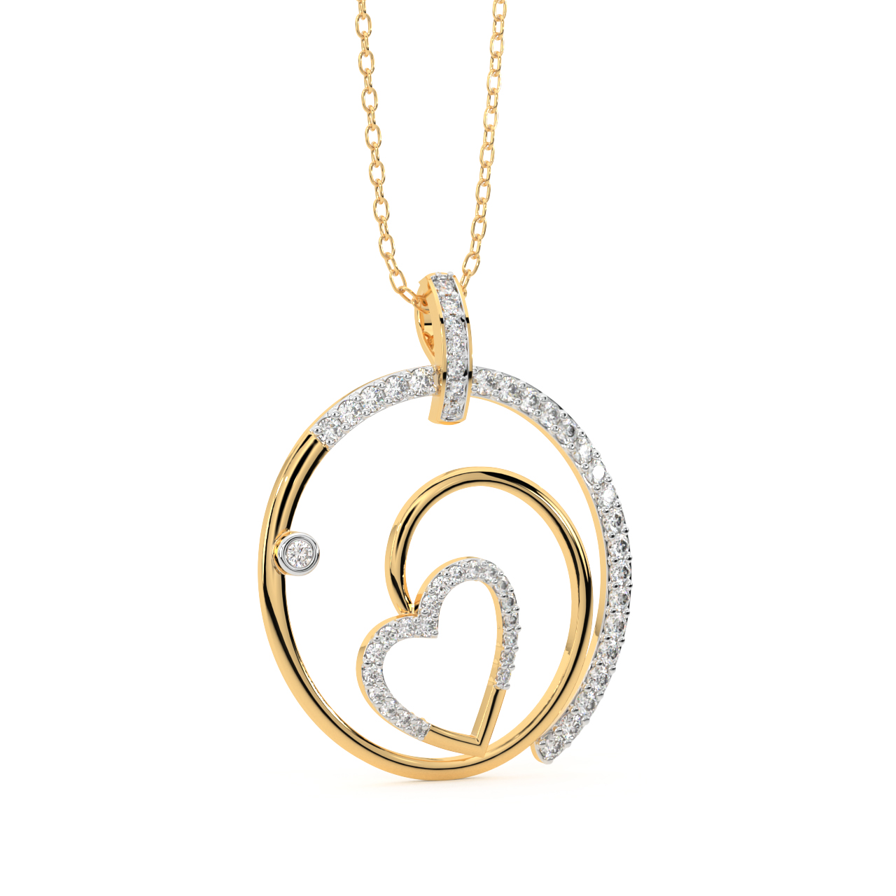 The Spherical Heart Diamond Pendant