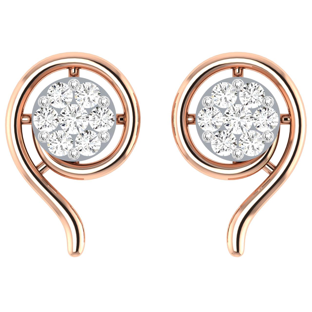 Hisano Round Diamond Stud Earrings