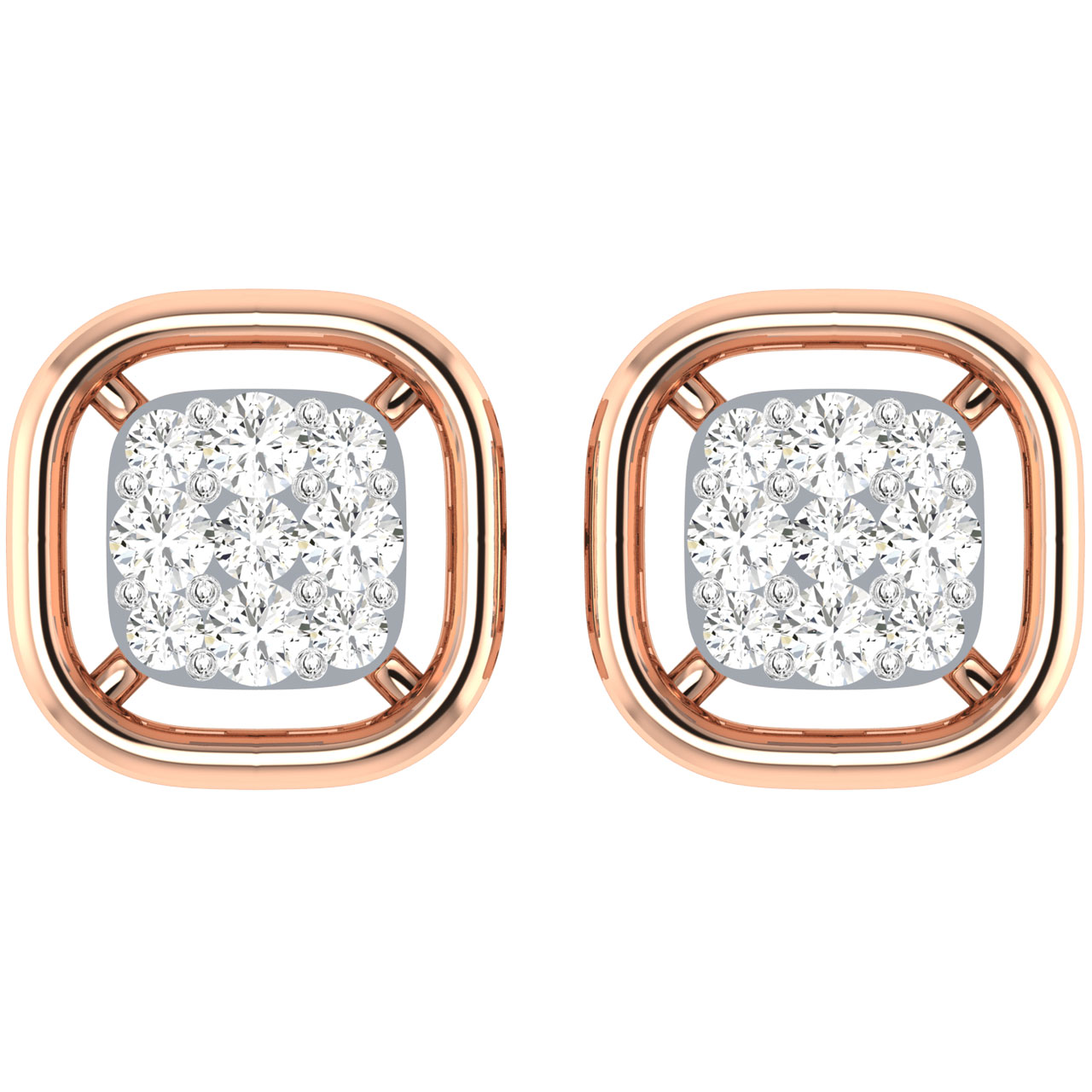 Joben Round Diamond Stud Earrings