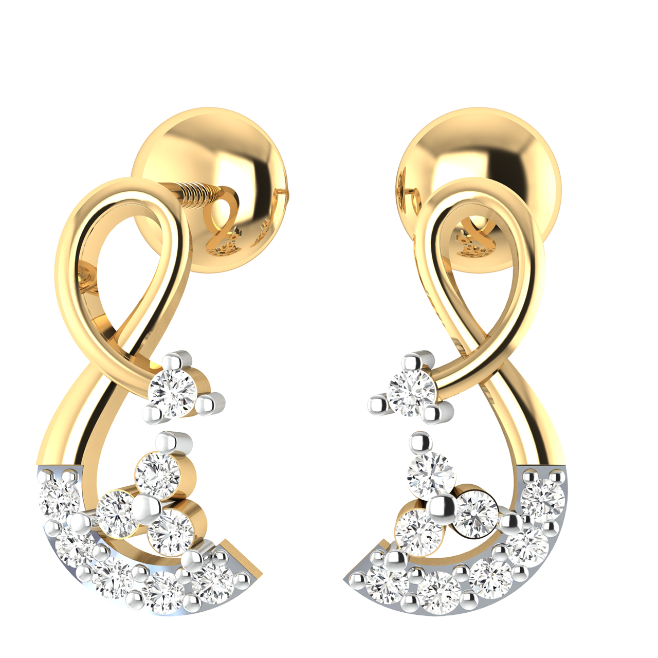 Lucio Round Diamond Stud Earrings