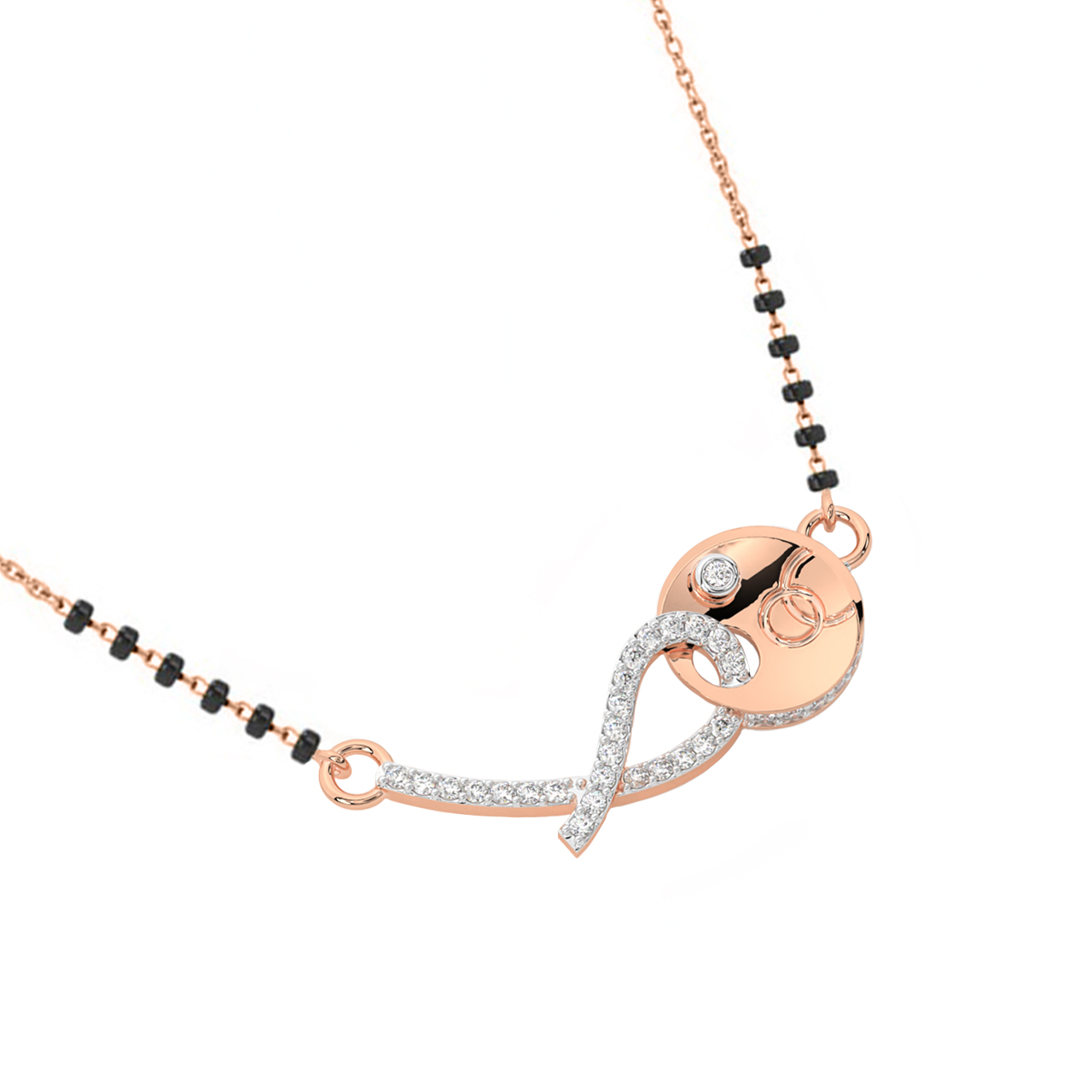 Charm Design Diamond Mangalsutra With Chain