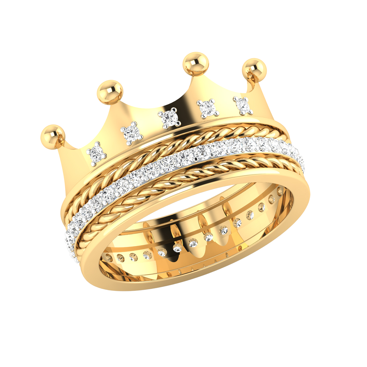 The King Crown Diamond Couple Ring