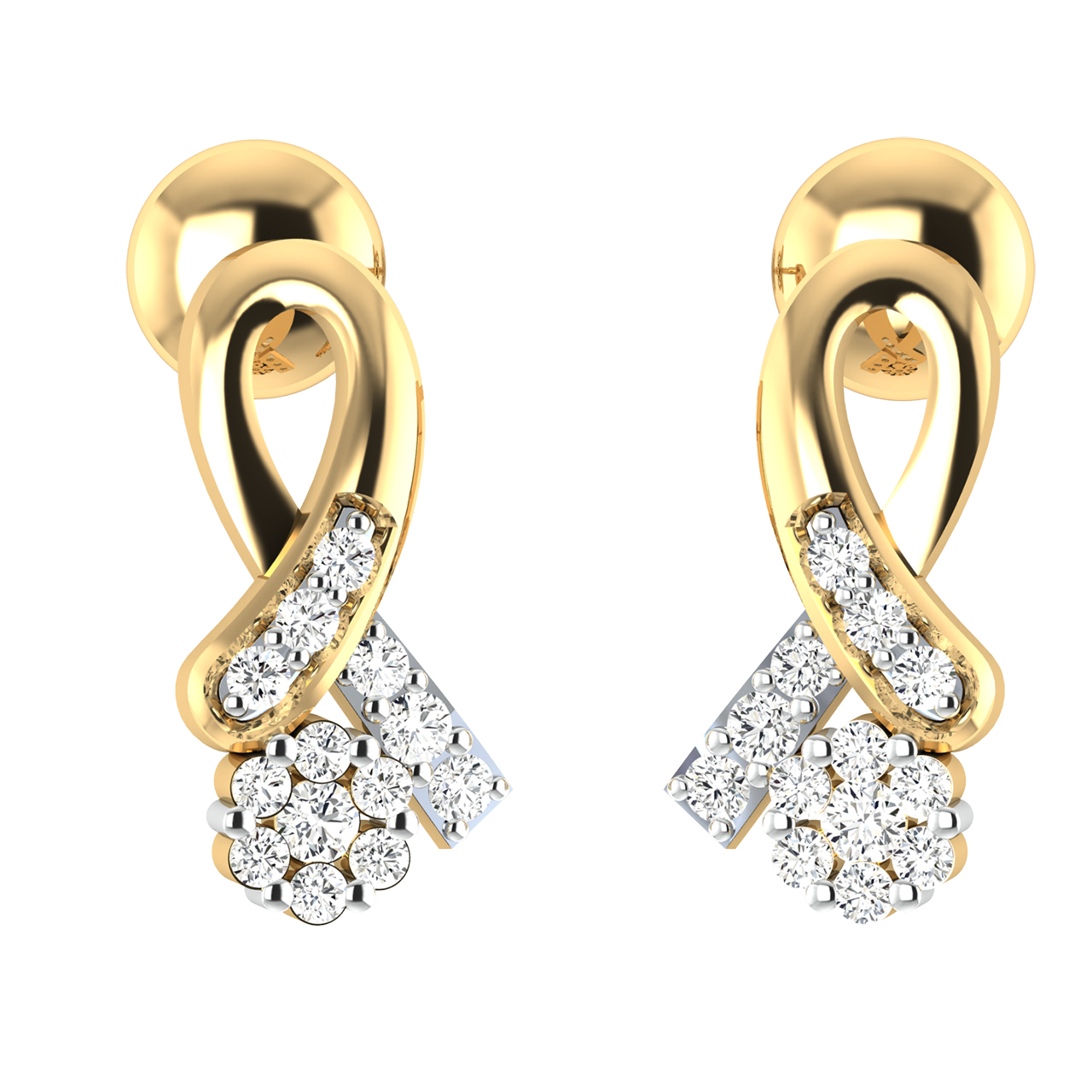 Mark Round Diamond Stud Earrings