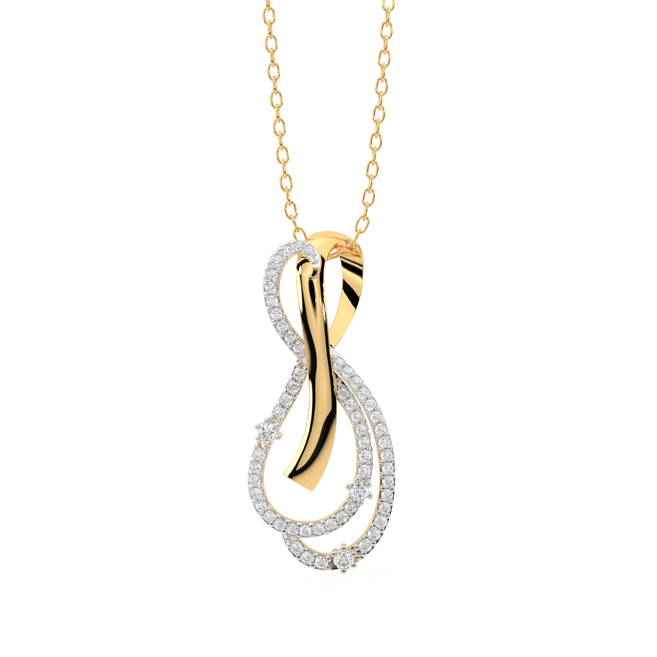 Gold Designer Diamond Pendant