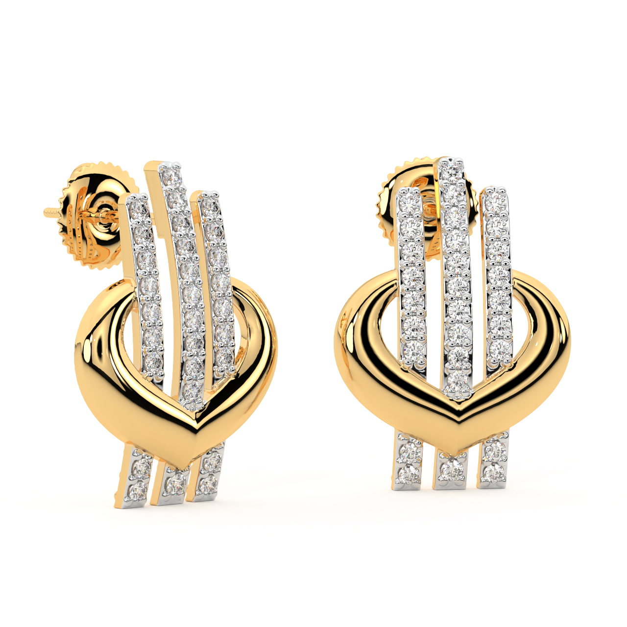 Linear Equation Diamond Earrings