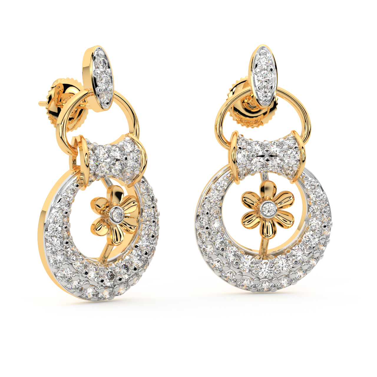 The Spherical Flower Diamond Stud Earrings
