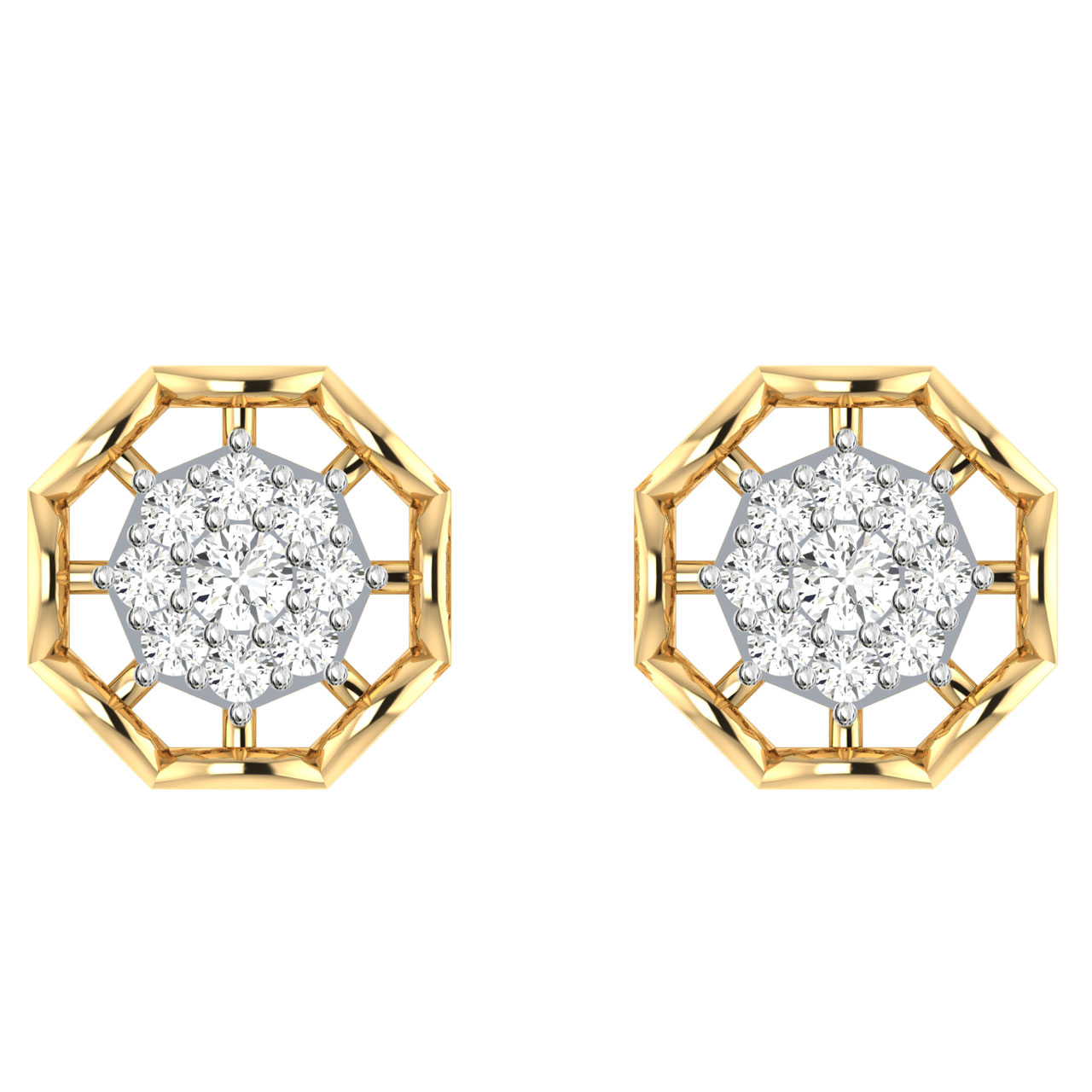 Elena Round Diamond Stud Earring