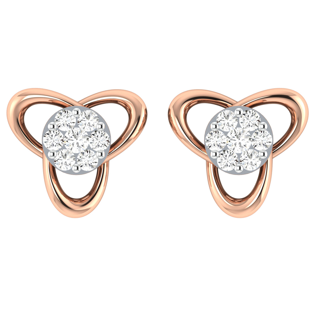 Autumn Round Diamond Stud Earring