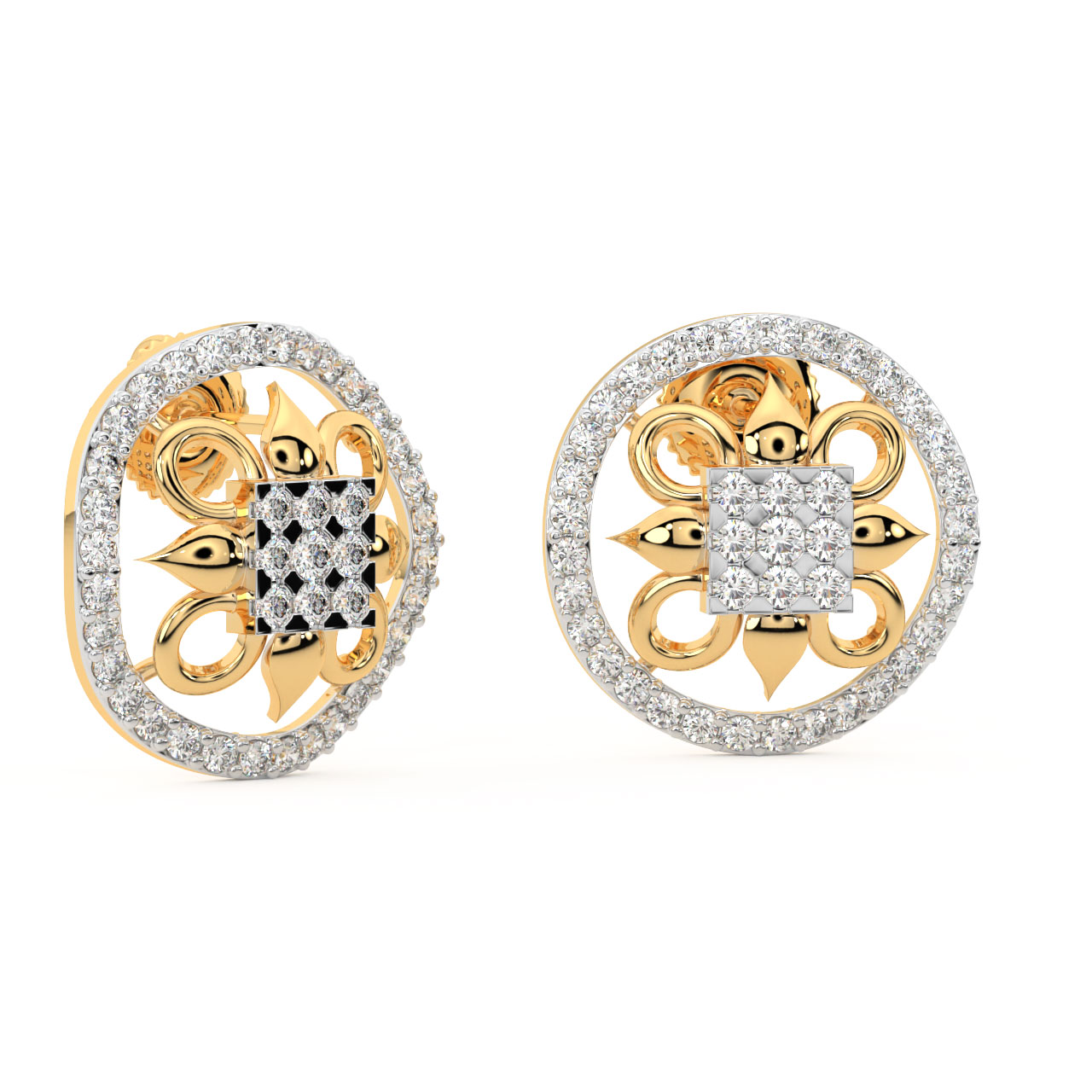 Zora Round Diamond Stud Earrings