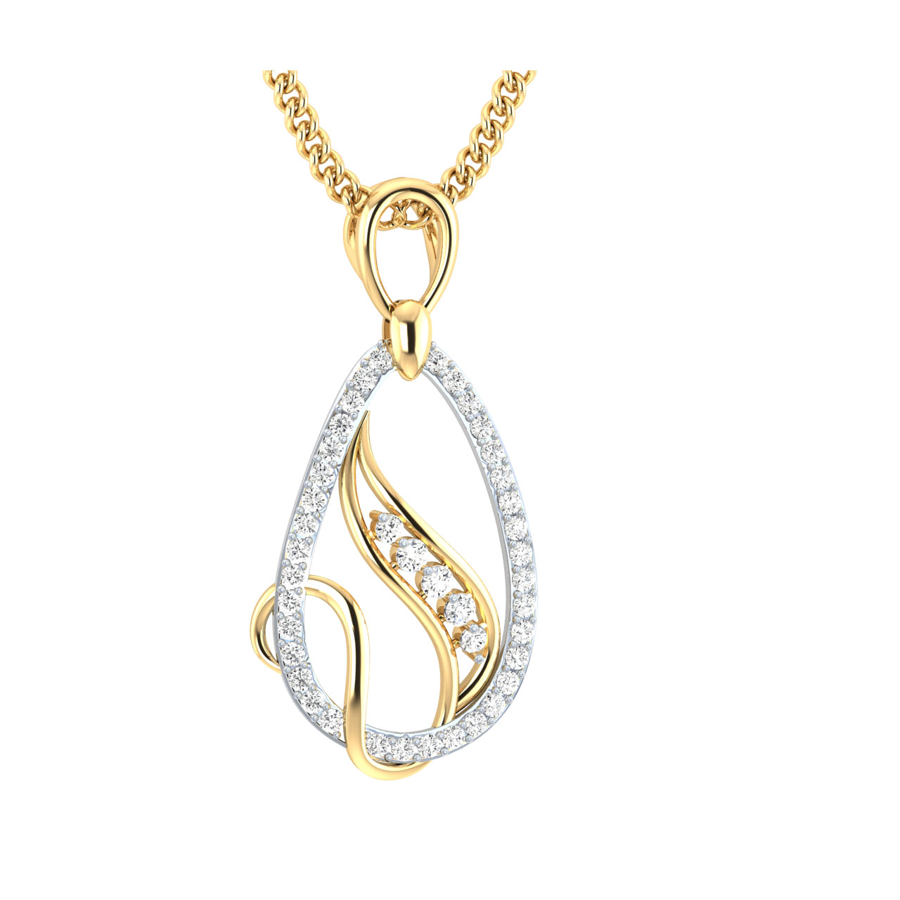 Adima Round Diamond Office Wear Pendant