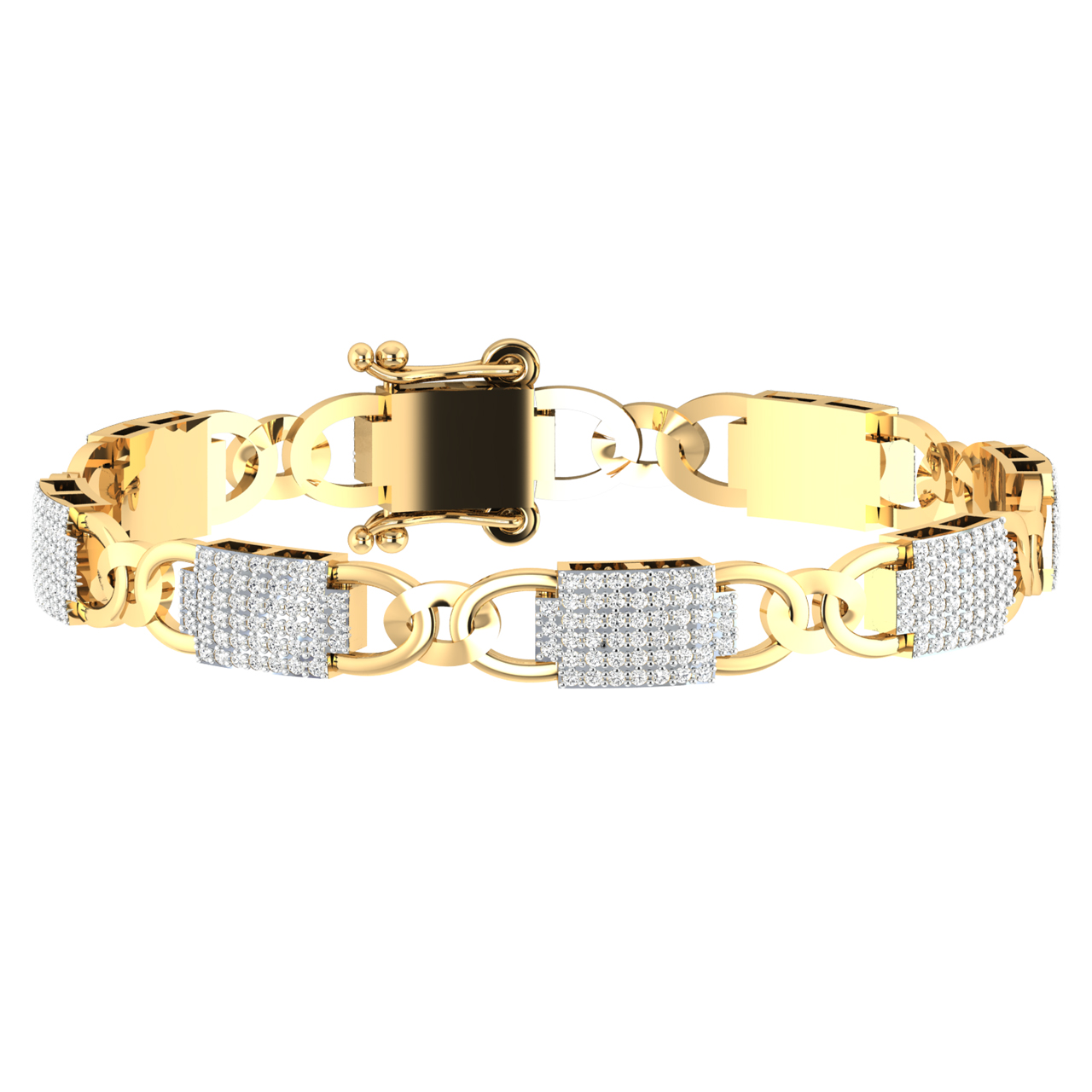 Lock Design Diamond Bracelet For Men