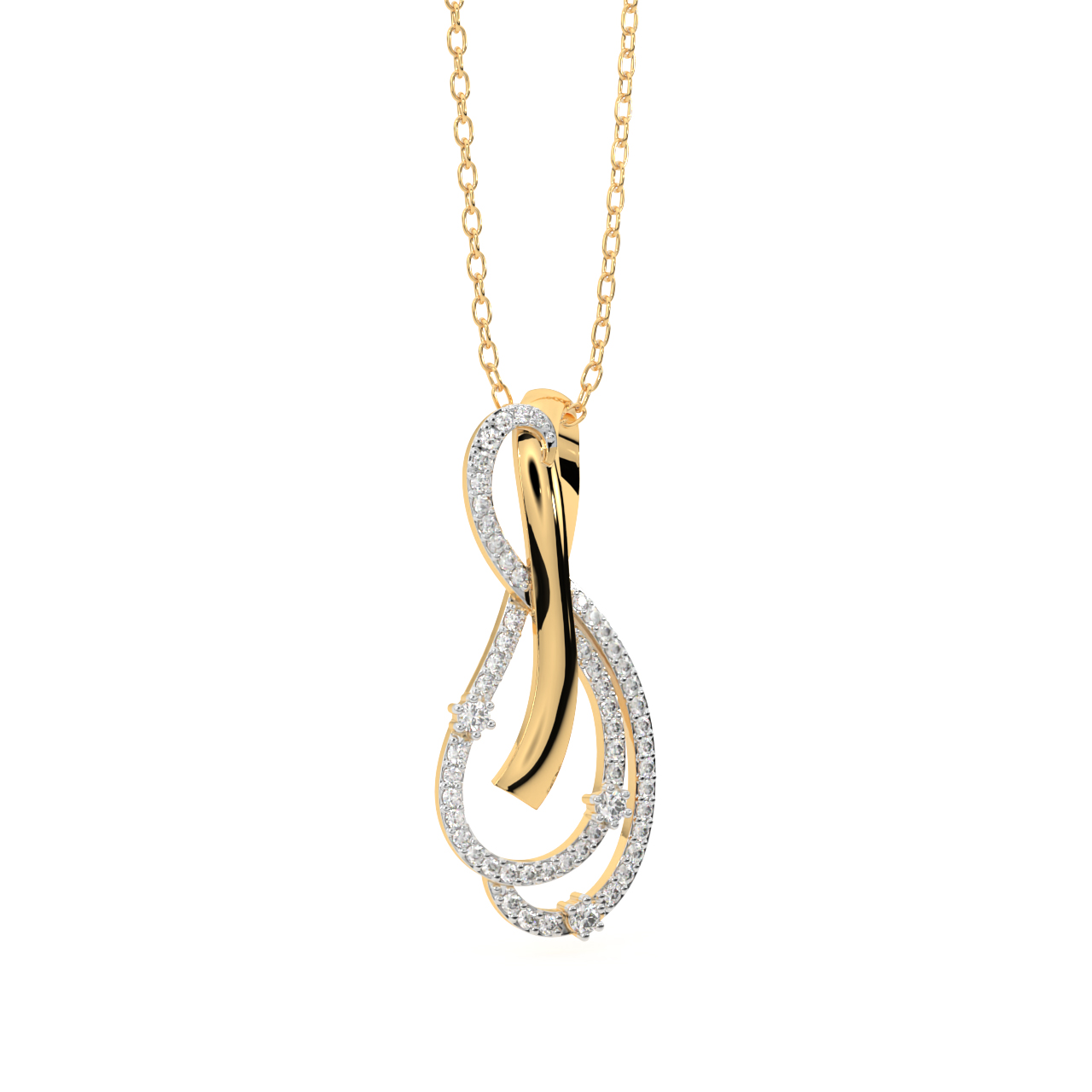 Gold Designer Diamond Pendant